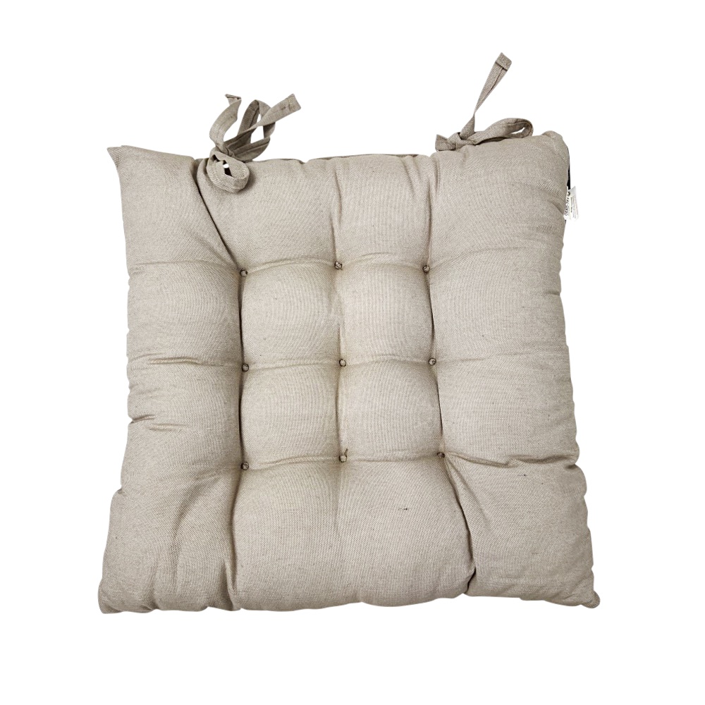 Einfarbiges Sitzkissen Panama in Beige ca. 45 x 45 cm