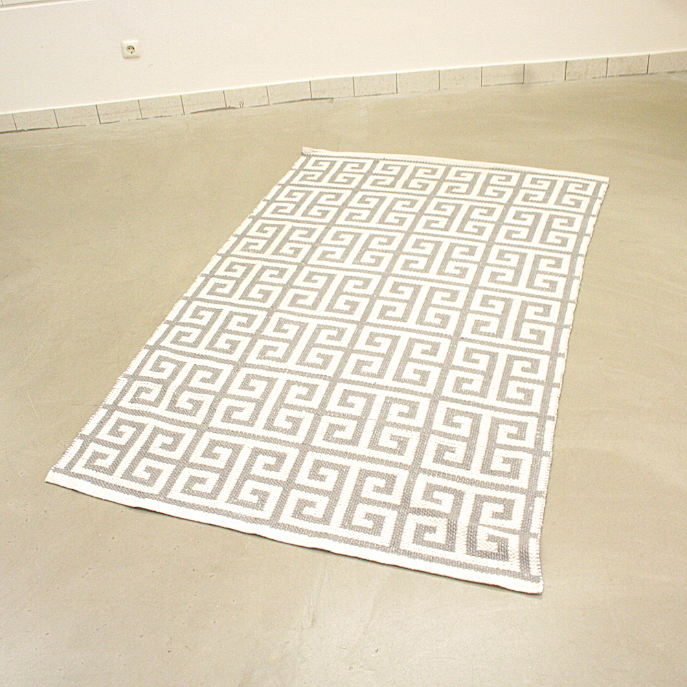 Handgewebter In- und Outdoor-Teppich Mykonos 120 x 180 cm grau creme