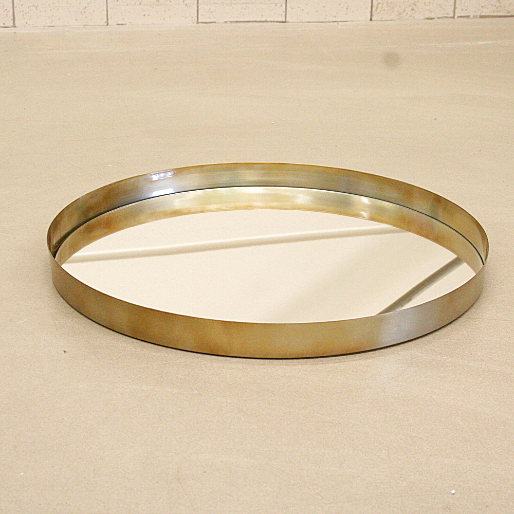 Runder Wandspiegel Metal mit Goldrahmen Ø ca. 51cm