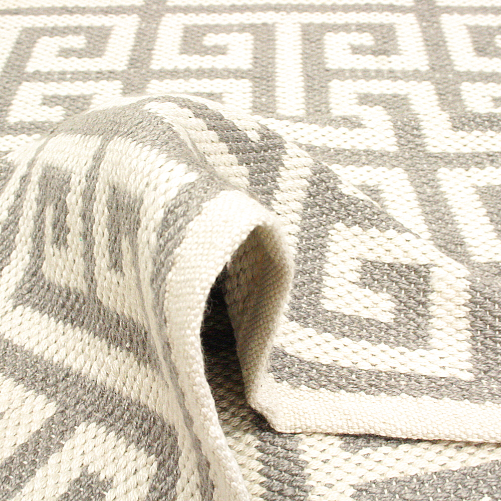 Handgewebter In- und Outdoor-Teppich Mykonos 120 x 180 cm grau creme