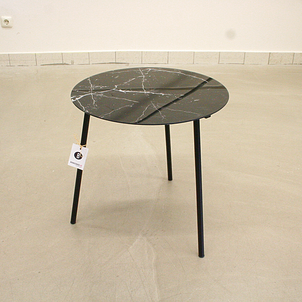Beistelltisch Marmor schwarz Gingar ca. H50 cm Ø50 cm
