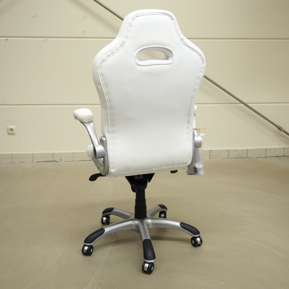 Bürostuhl Racing höhenverstellbar Metall Drehstuhl weiß