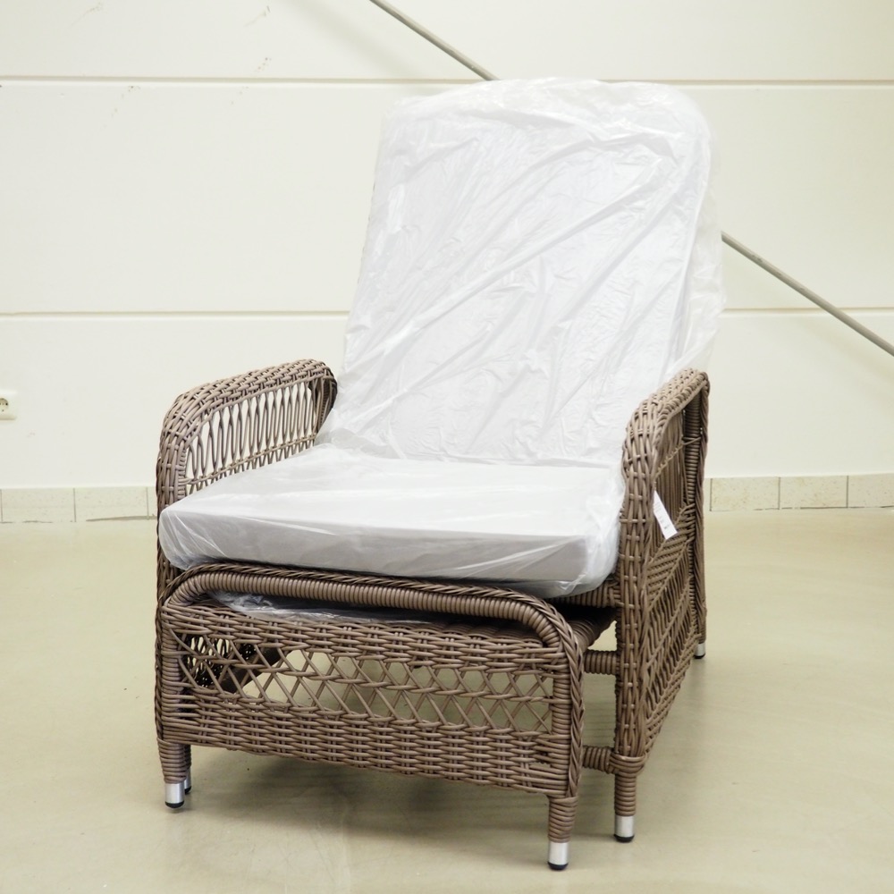 Outdoor Sessel Regia Natur-Look Fußstütze ausziehbar 190cm