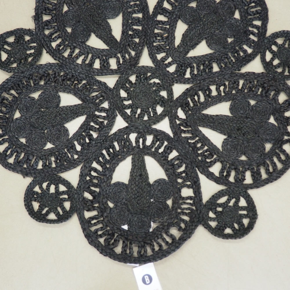 Juteteppich schwarz ø 90 cm