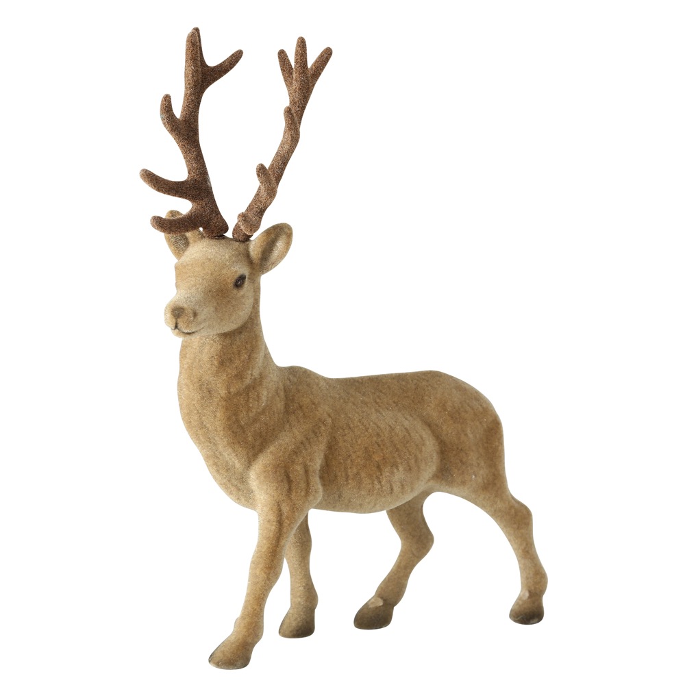 1 x Deko-Figur Vegi 2sort. Hirsch H40cm Braun Ockergelb Kunststoff