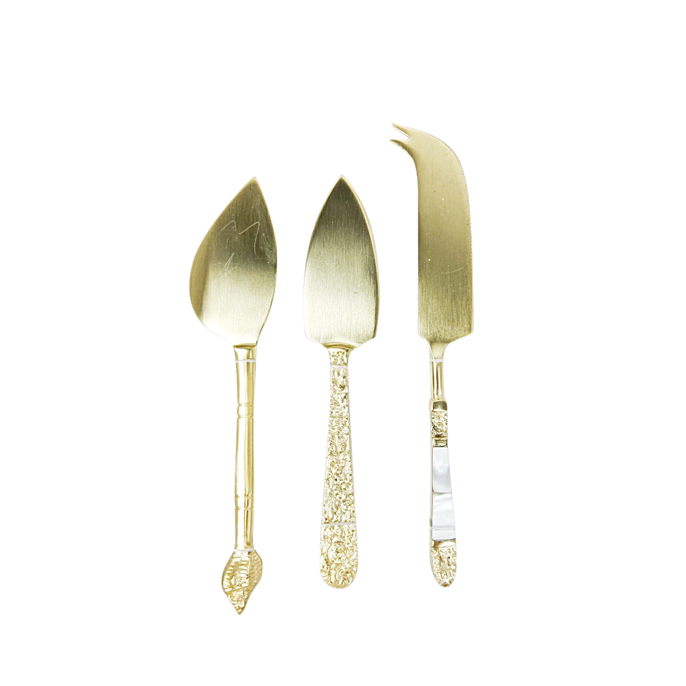 Goldfarbenes Käsemesser-Set Cheese, 3-teilig