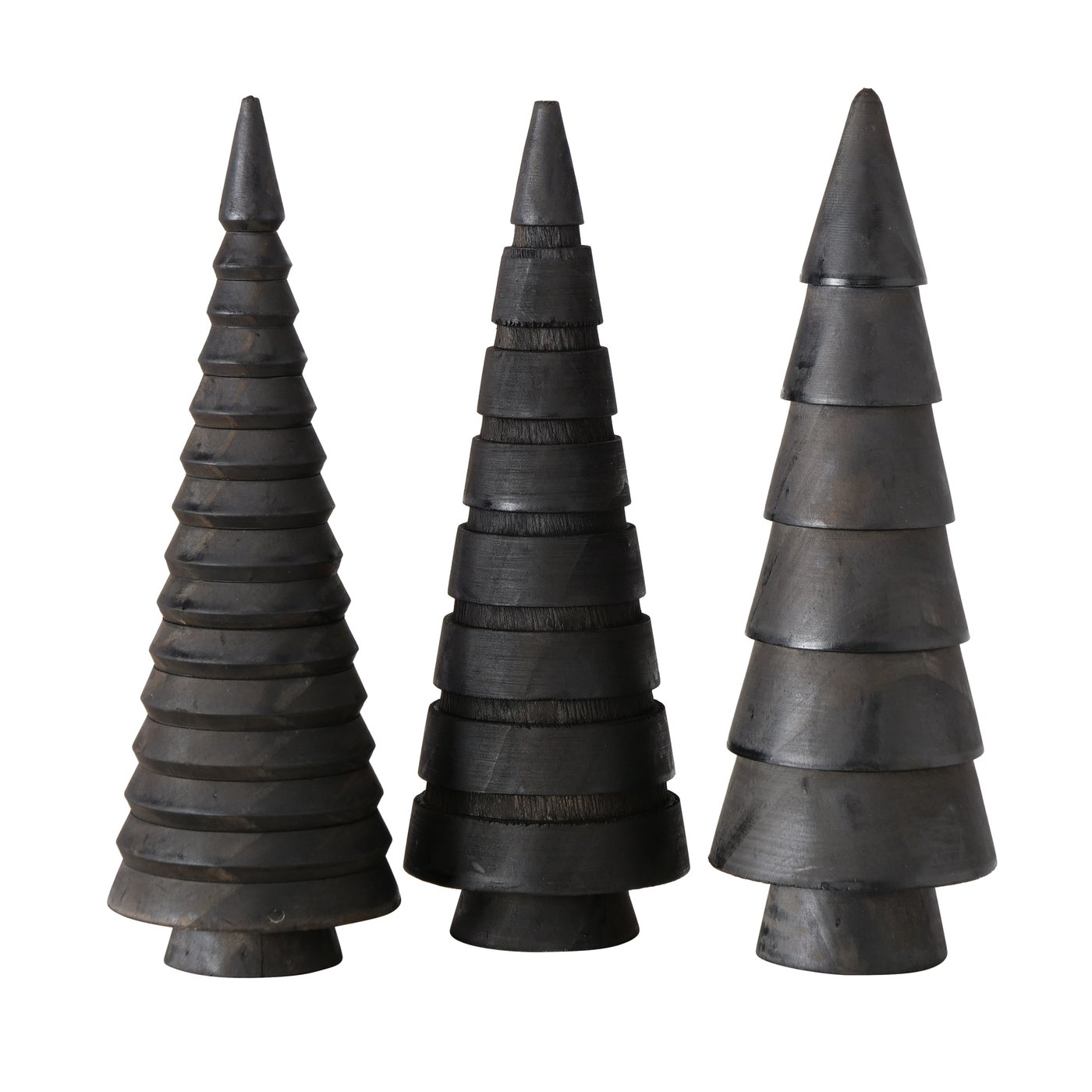 Dekoaufsteller Abiola, 3 sort., Baum, H 24,00 cm, Kiefer (Pinus ssp.), Einfarbig Kiefer schwarz