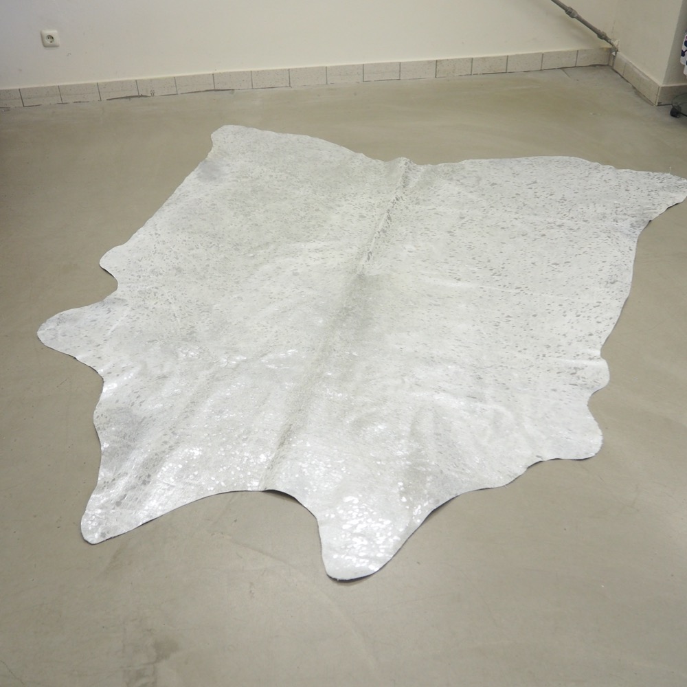 Kuhfell silberfarben Grau 100% Rinderfell ca. 240 x 160cm
