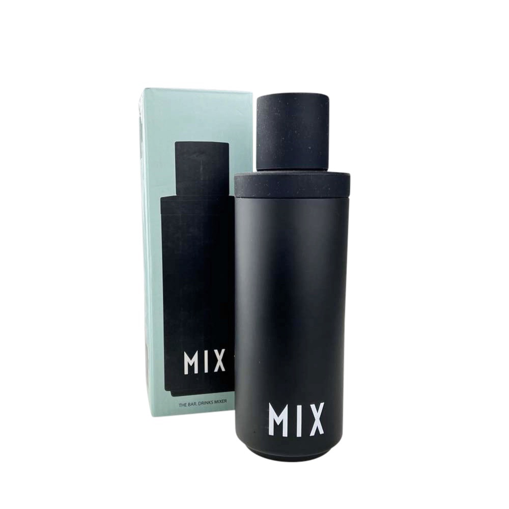 Design Cocktail-Shaker Mix Schwarz Schriftzug