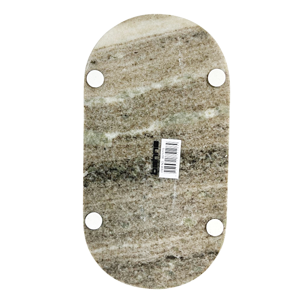 Deko-Tablett Oval aus Marmor Beige
