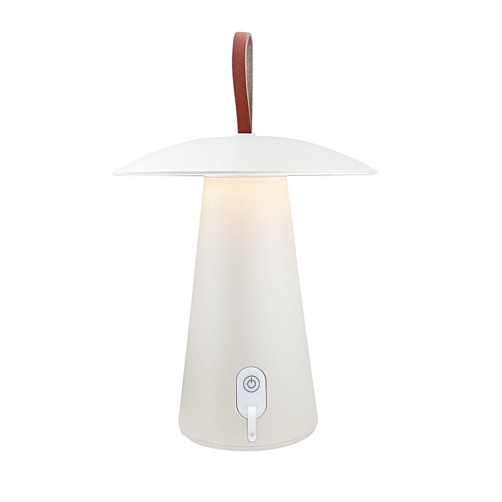 Mobile dimmbare Außentischlampe Ara To-Go Taupe