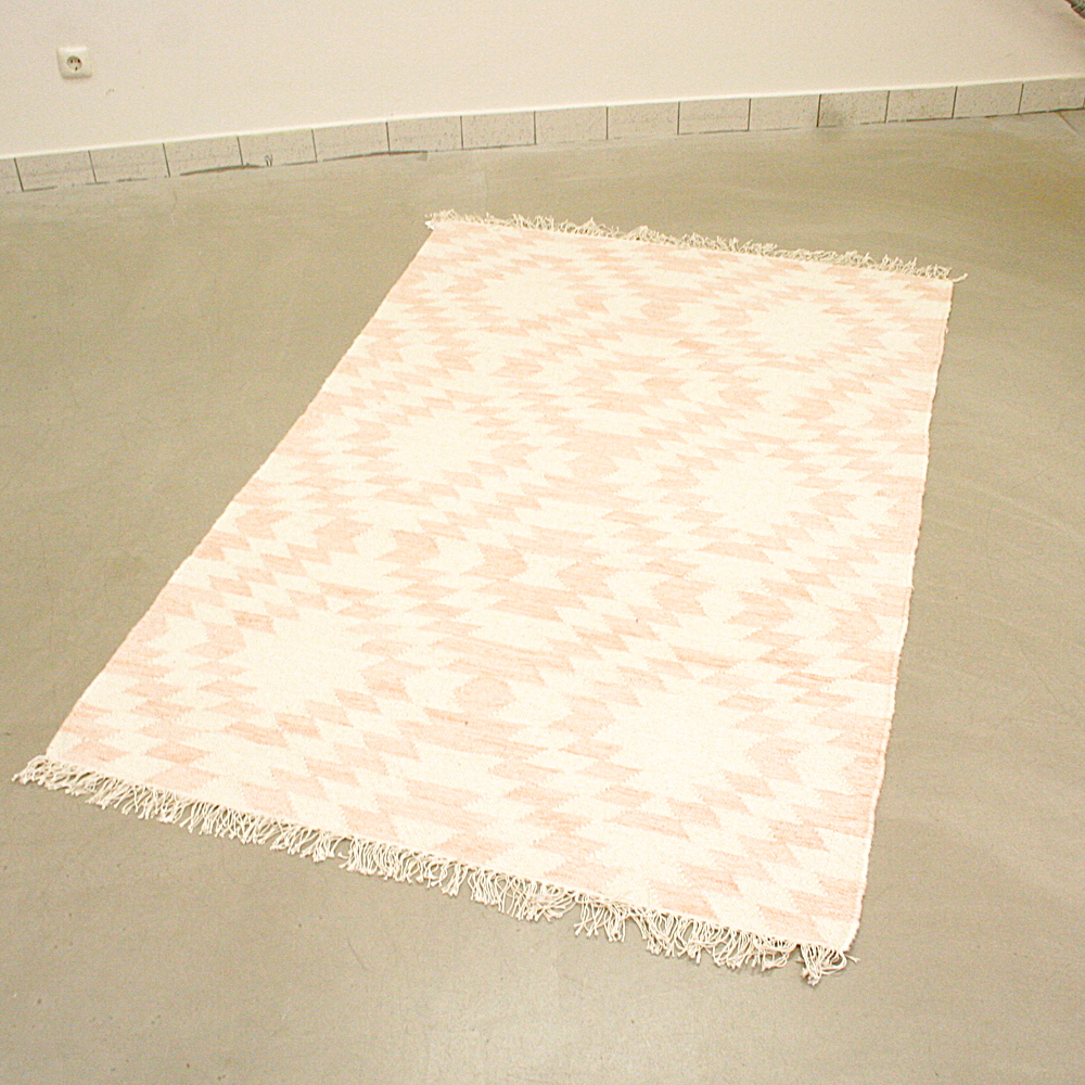 Handgetufteter Wollteppich Farum 120 x 180 cm rosé creme