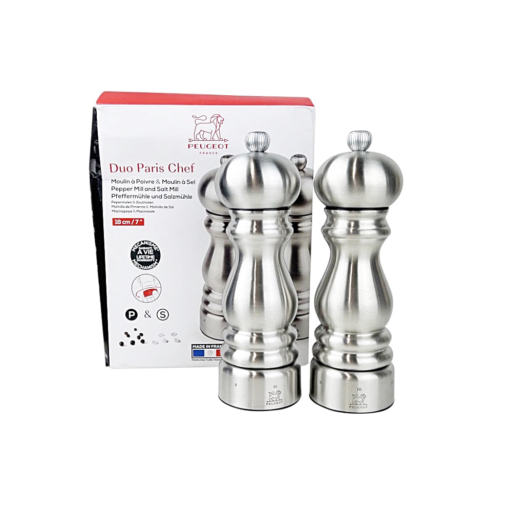 Gewürzmühlen Paris 2er-Set Edelstahl Ø 6x 18 cm
