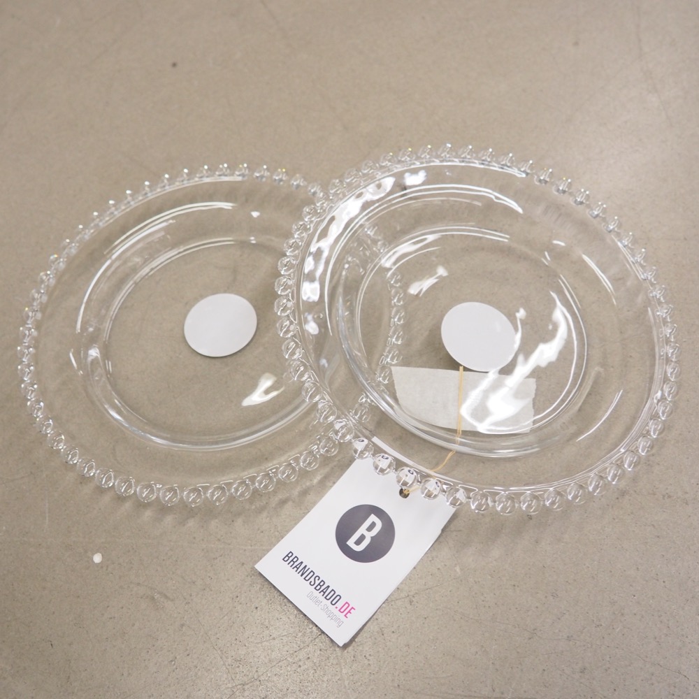 2x Glas-Dessertteller Perles Glas Ø 21 cm spülmaschinenfest