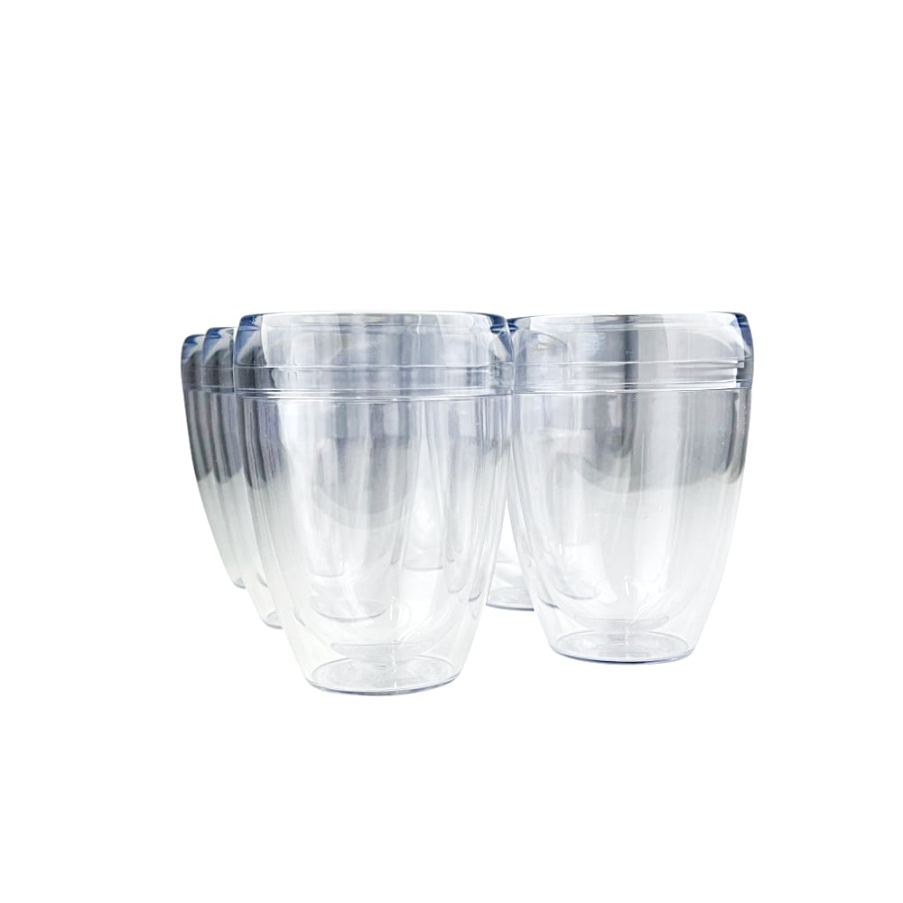 6x Doppelwandige Kaffeebecher Pavina je ca. 350 ml transparent