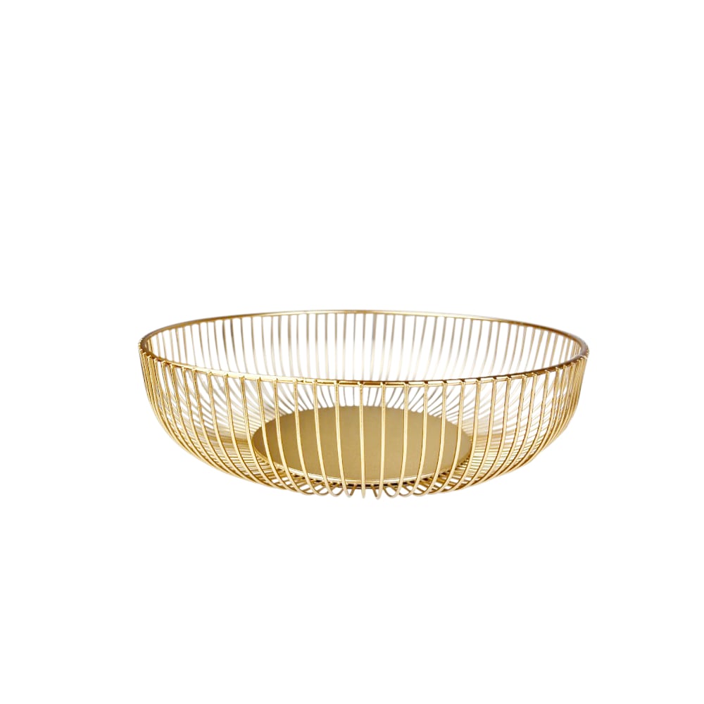 Brotkorb Alice in Goldfarben Metall Deko