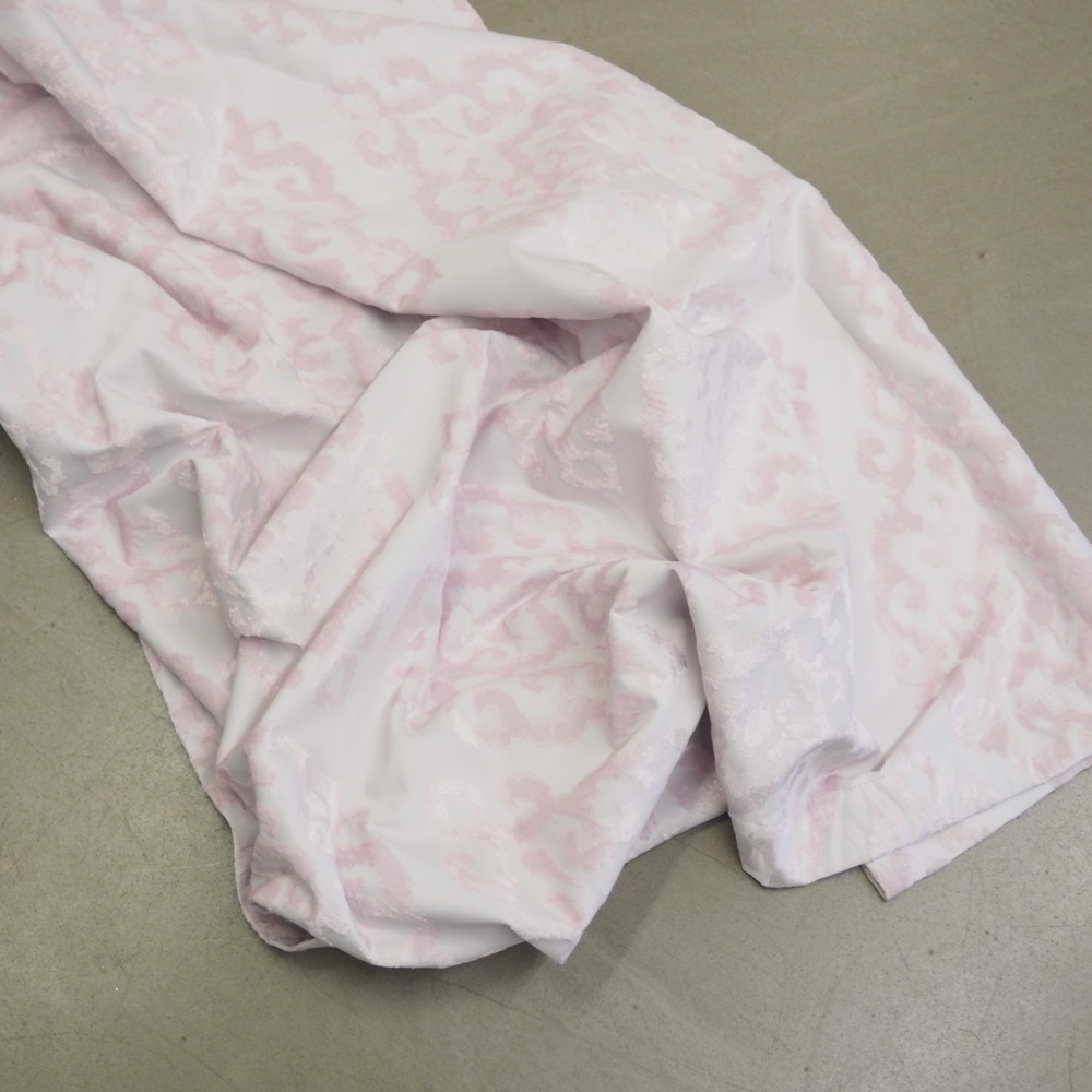 Samt-Vorhänge Simone 2 Stück 250 x 275 cm weiß rosa