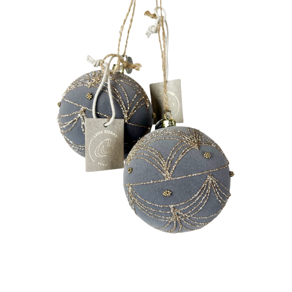 2x bruchfeste Weihnachtskugel Jalia ca. Ø 8 cm