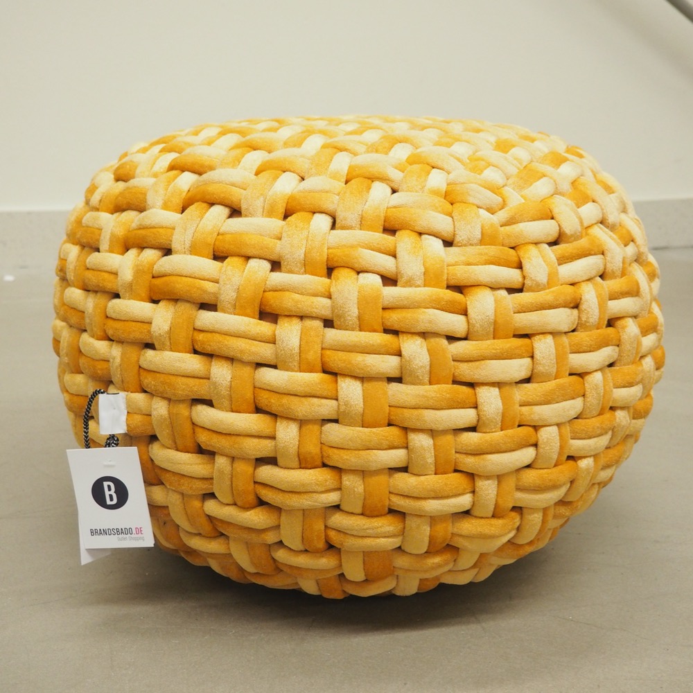 Pouf Samt goldfarben Ø ca. 50 cm