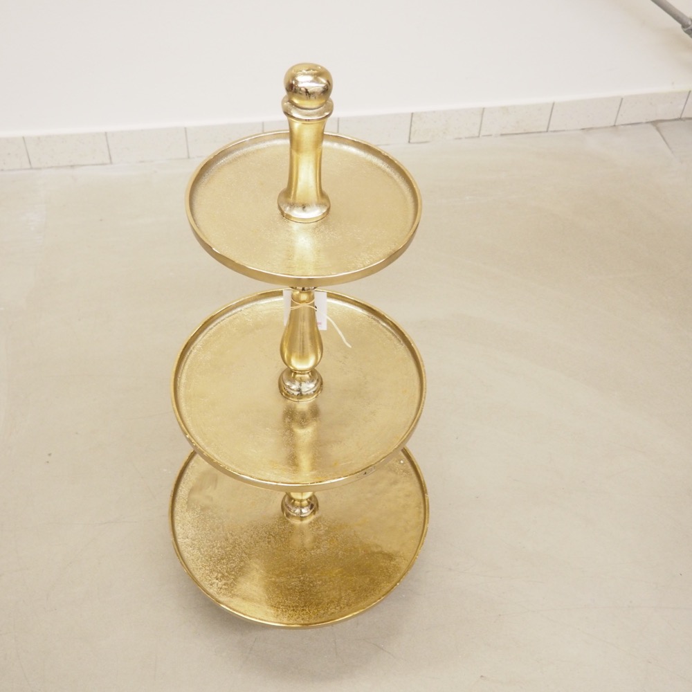 Etagere Diana Aluminium Ø 42 x H 94 cm goldfarben Deko-Etagere