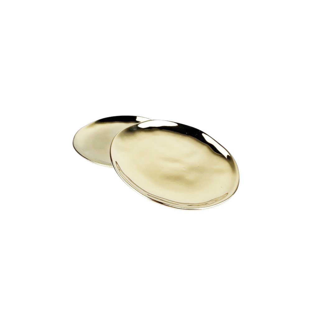 2x Untertasse Good Morning Gold rund Steingut Ø 14 cm