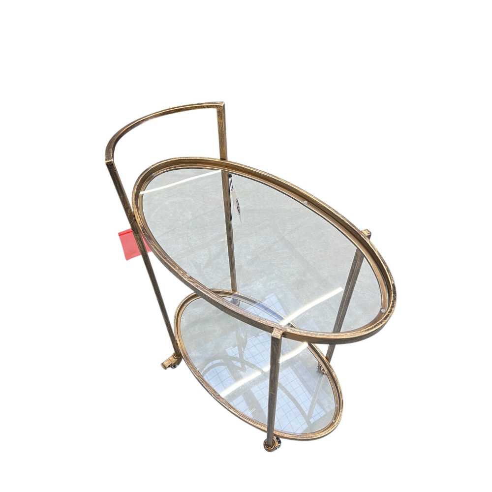 Servierwagen Küchenwagen messing Glas B67xT35xH86cm