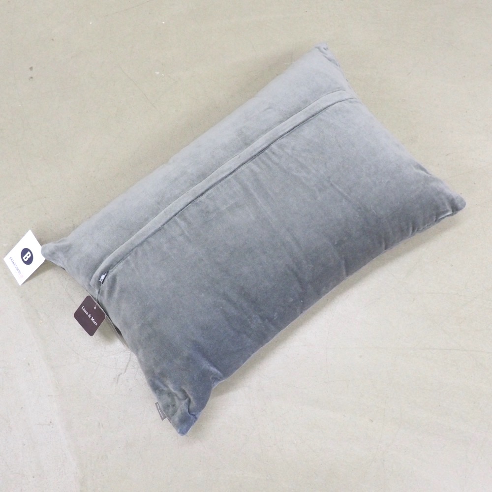 Kissen Victory mit Inlett Grau 40 x 60 cm Baumwollsamt