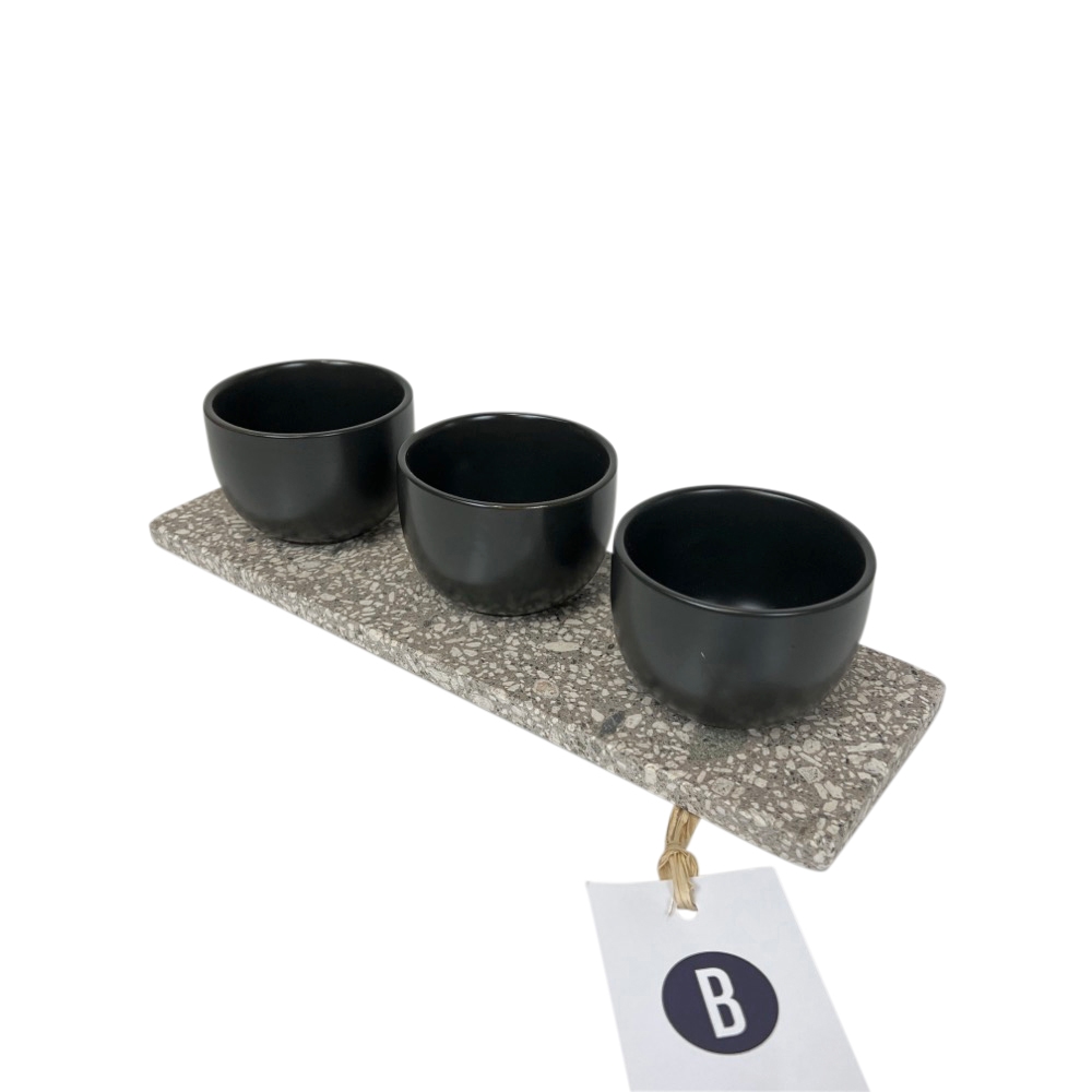 4-tlg. Handgemachtes Servier-Set Tessia 30x10 cm