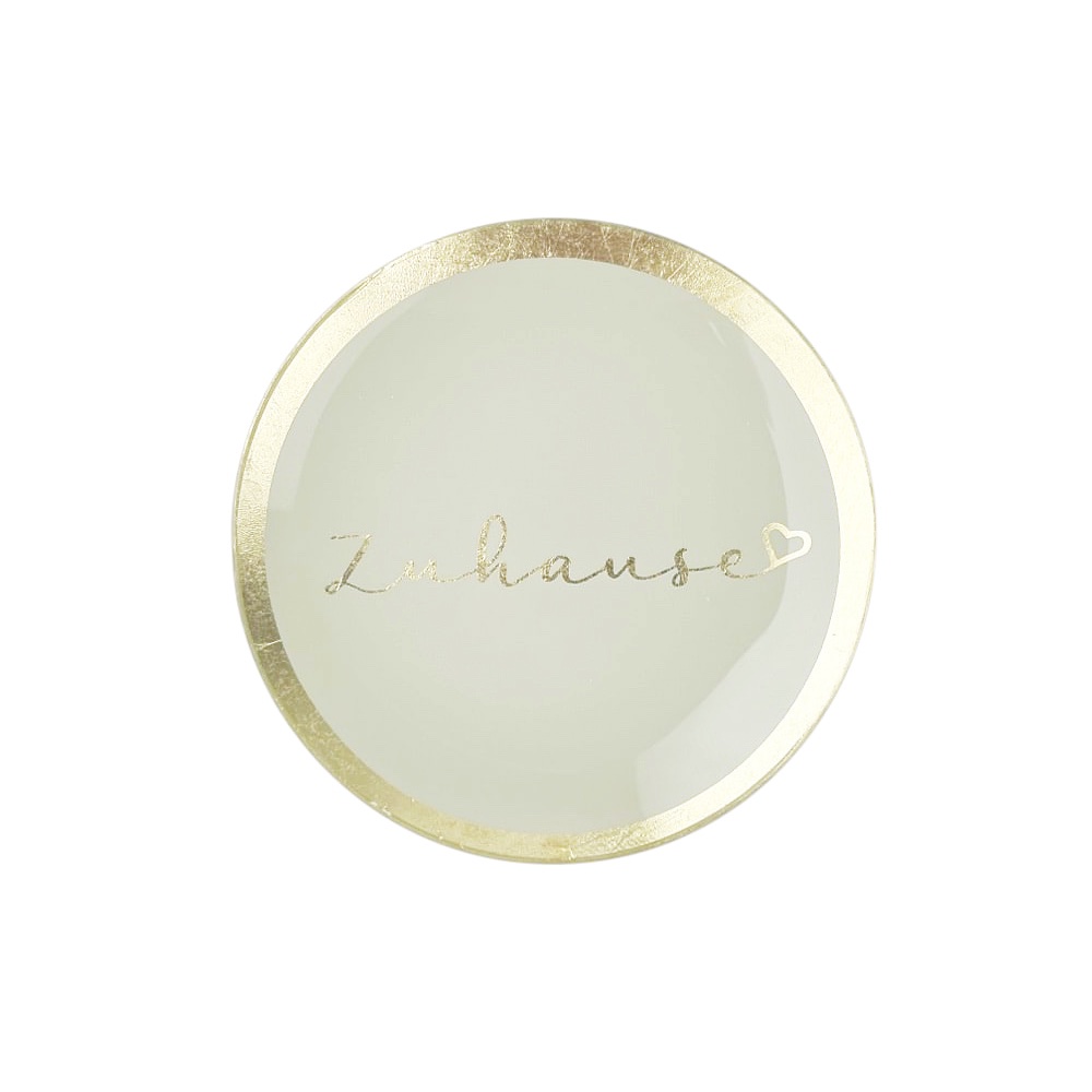 Vide-Poche Zuhause Glas Gold Ø 10 cm H 1 cm