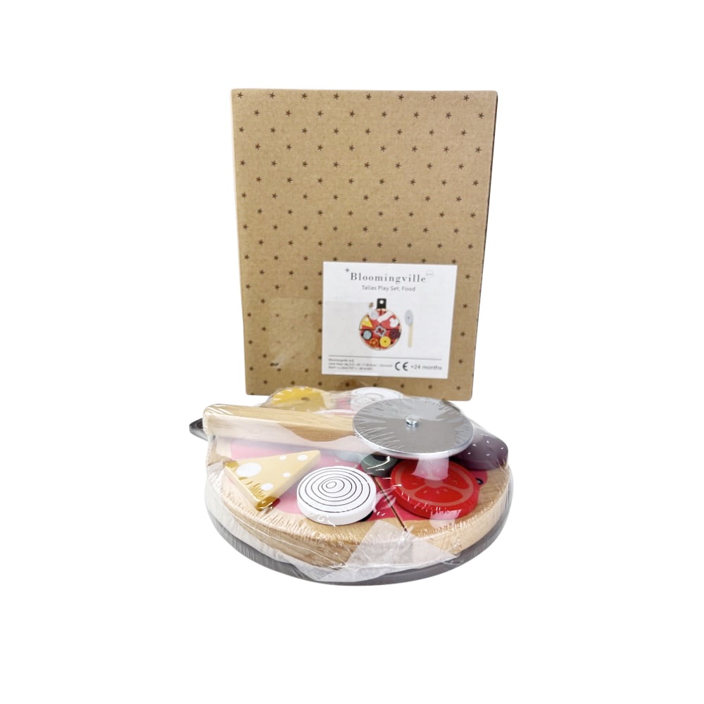 Kinder Spiel-Set Pizza 15-teilig Schichtholz Birke