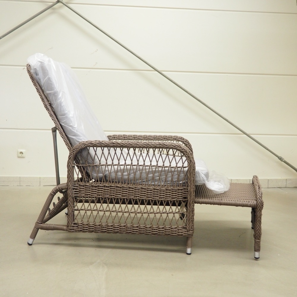 Outdoor Sessel Regia Natur-Look Fußstütze ausziehbar 190cm