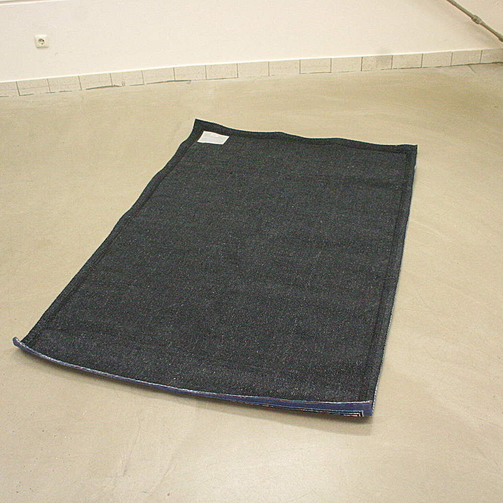 Chenille-Teppich Amelia 120 x 180cm blau schwarz creme Muster