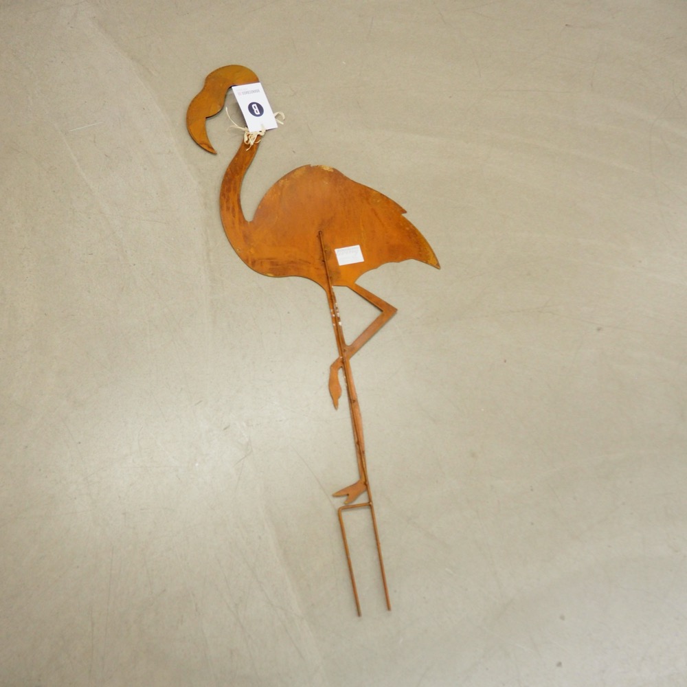 Deko-Outdoor-Stecker Flamingo H90cm Rostoptik