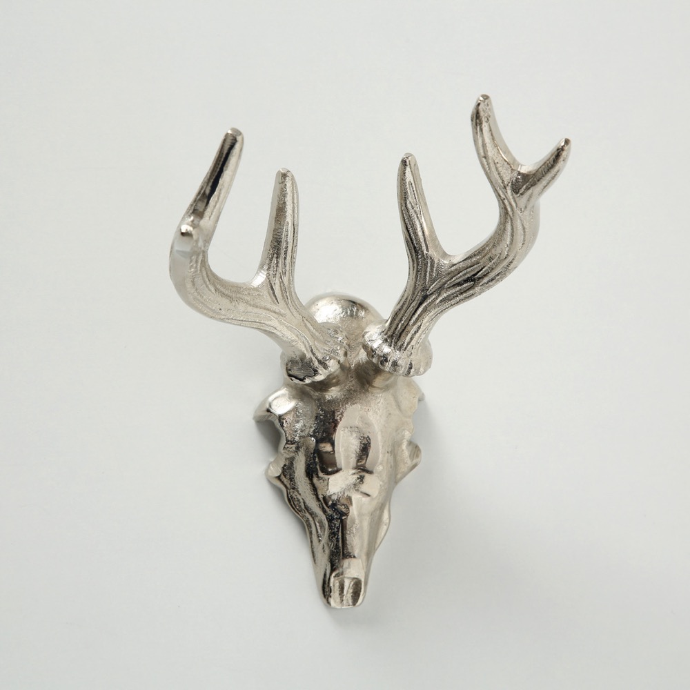 1x Set Wandobjekt Dekoobjekt Geweih B 13 cm Aluminium silber