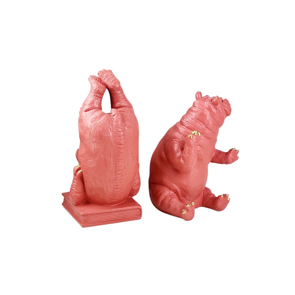 Buchstützen-Set Hippo Pink 2-tlg. 19x26x14 cm