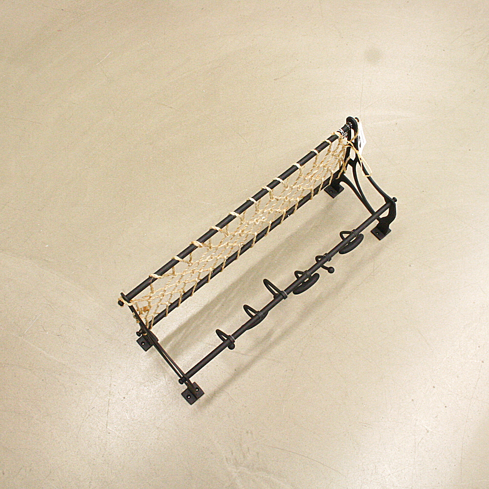 Garderobe schwarz Metall/Jute B ca. 65 cm