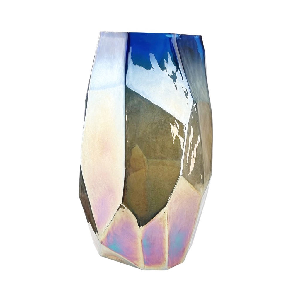 Design Vase Luster irisirend H 41 cm Ø 26  Glas