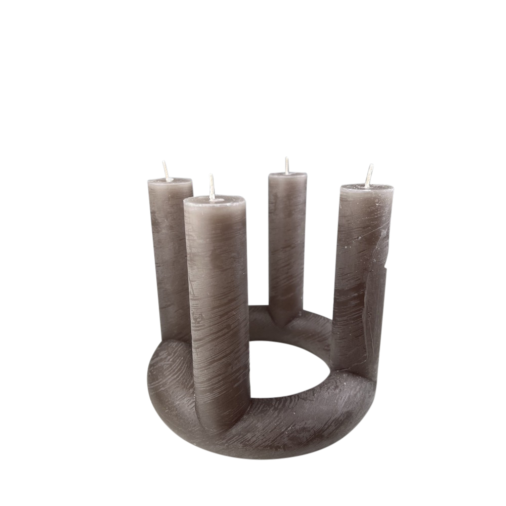 Adventskerze Lucia Taupe 4-Docht