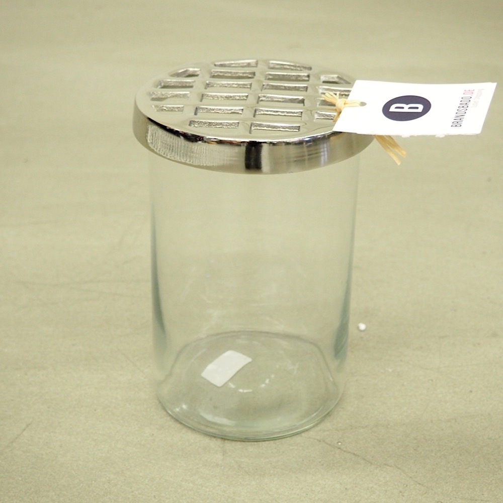 Aufbewahrungsbehälter Mesh Glas Aluminium Ø 15 x H 22 cm