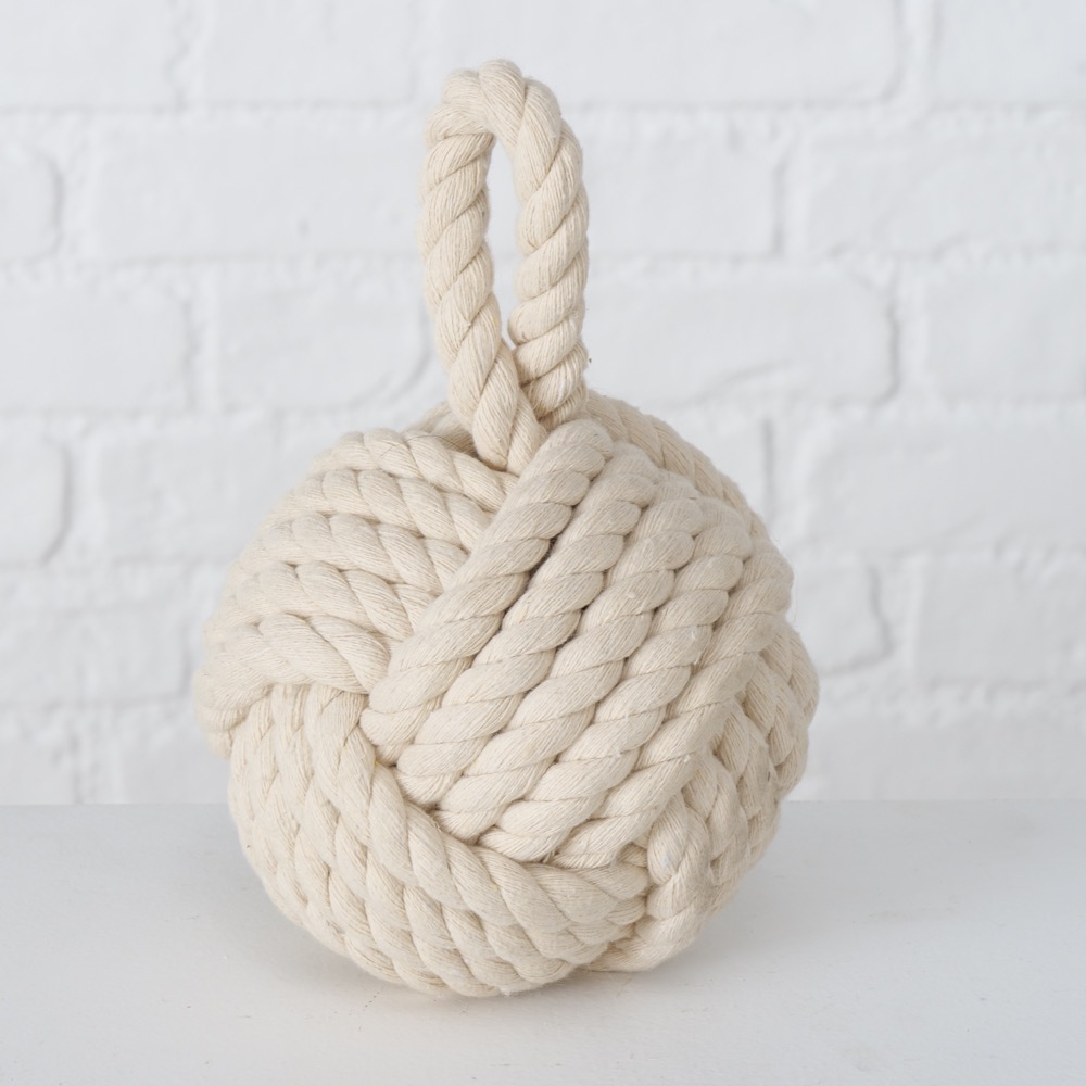 2x Türstopper Türpuffer Zuber Seilknoten 23x15cm Jute Cremeweiß Natur