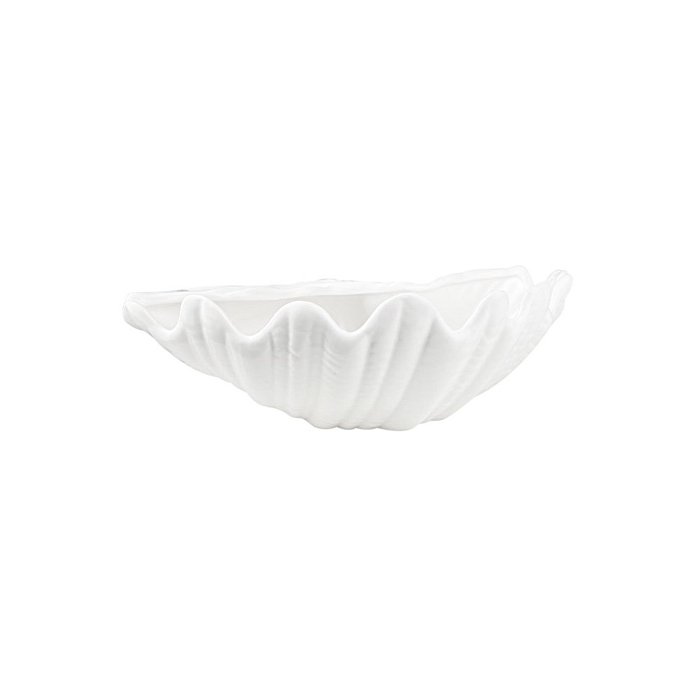 Servierschale Shell Dolomit Muschelform weiß