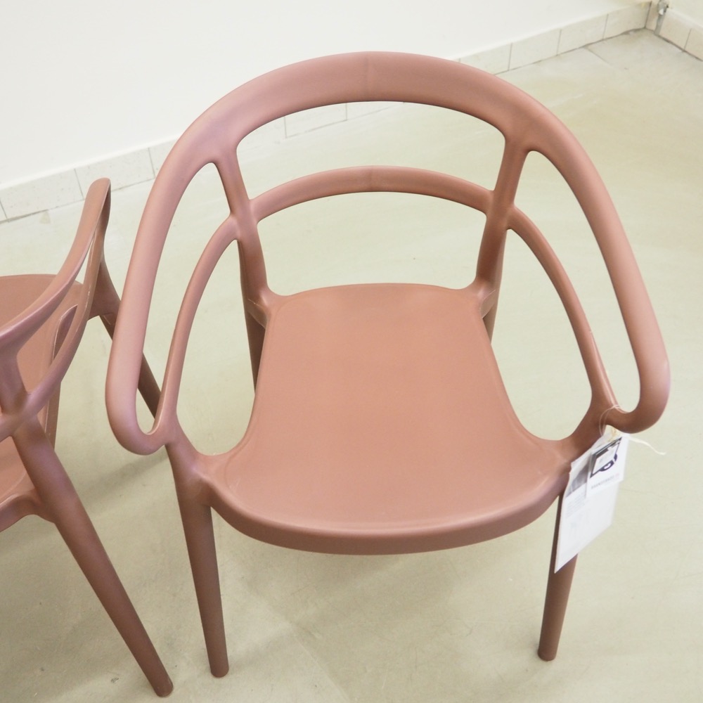 Kunststoff-Armlehnstühle Rodi 2 Stück Rot matt modern