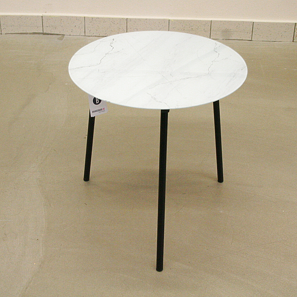 Beistelltisch Marmor-Optik weiß H50cm Ø50cm