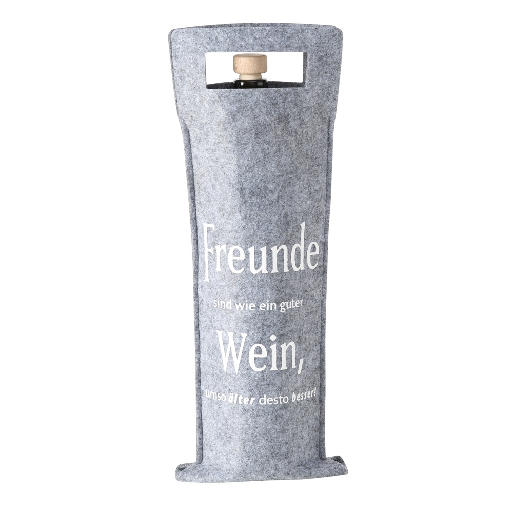 3x Weintasche Weinflasche Geschenkverpackung 3 sort. H ca. 41 cm Filz-