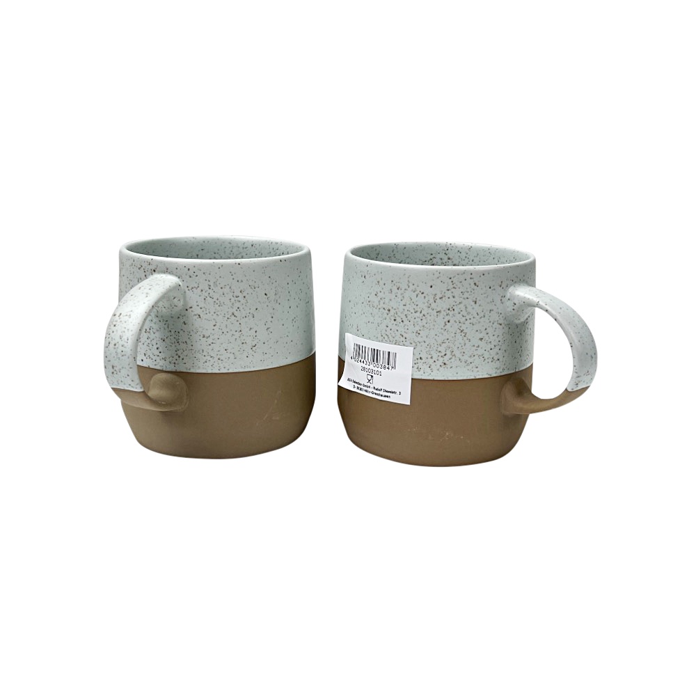 2 Tassen Henkelbecher Caja Braun/Beige matt Tasse Becher