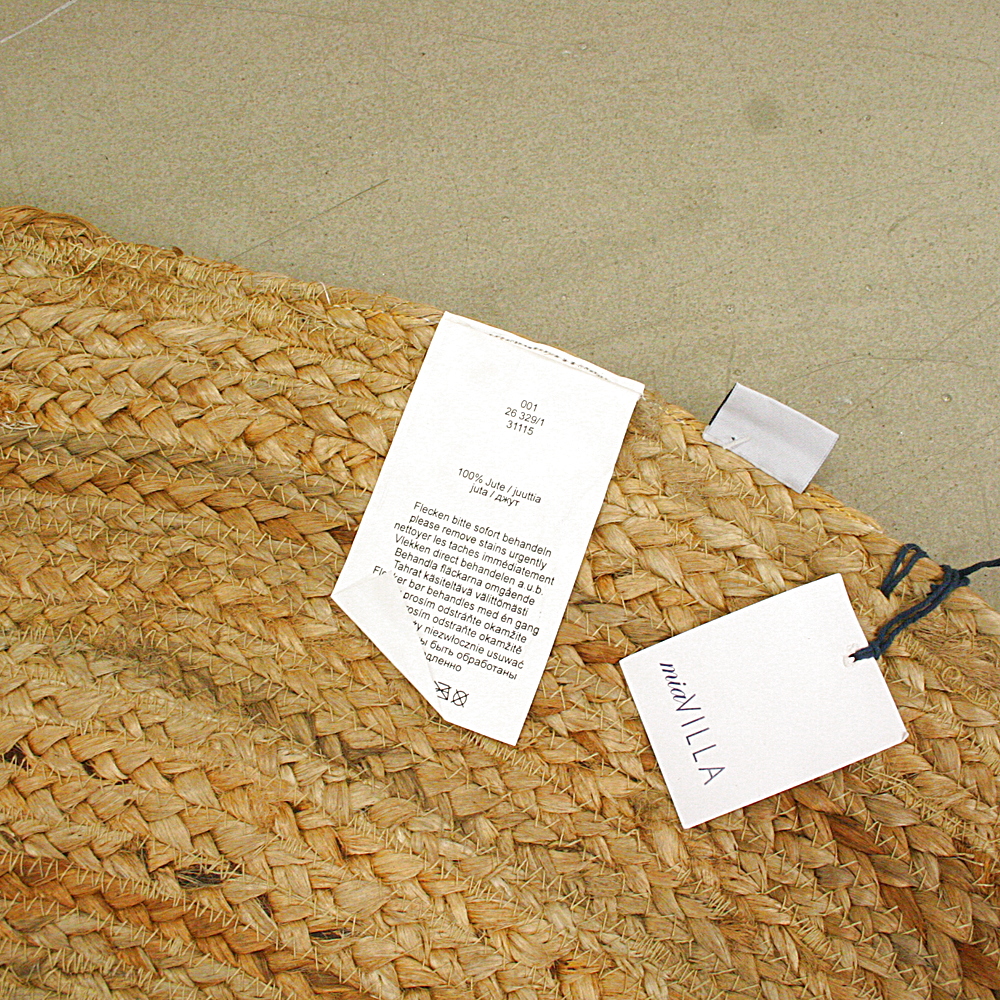 Teppich Tondo Ø ca. 100 cm Jute Handarbeit