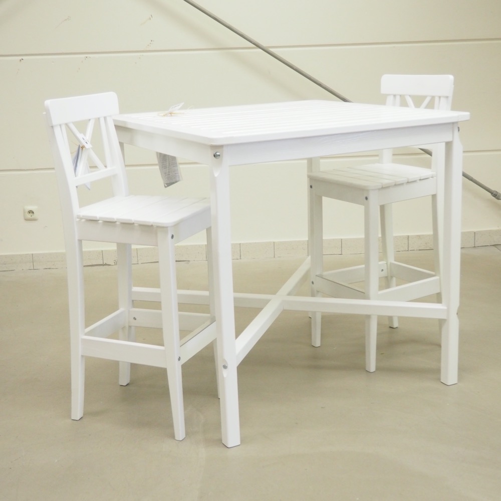 Outdoor Bartisch Landhaus lasiertes Kiefernholz H ca.100cm weiß