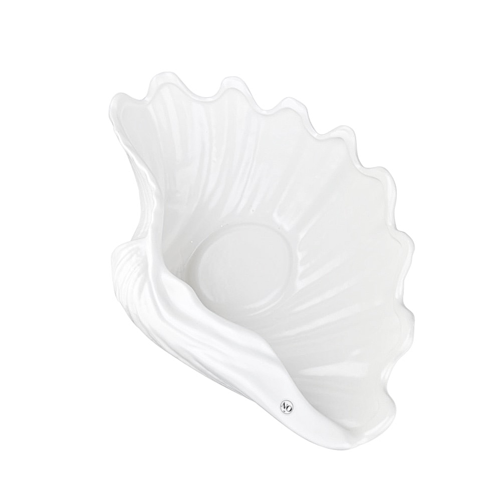 Servierschale Shell Dolomit Muschelform weiß