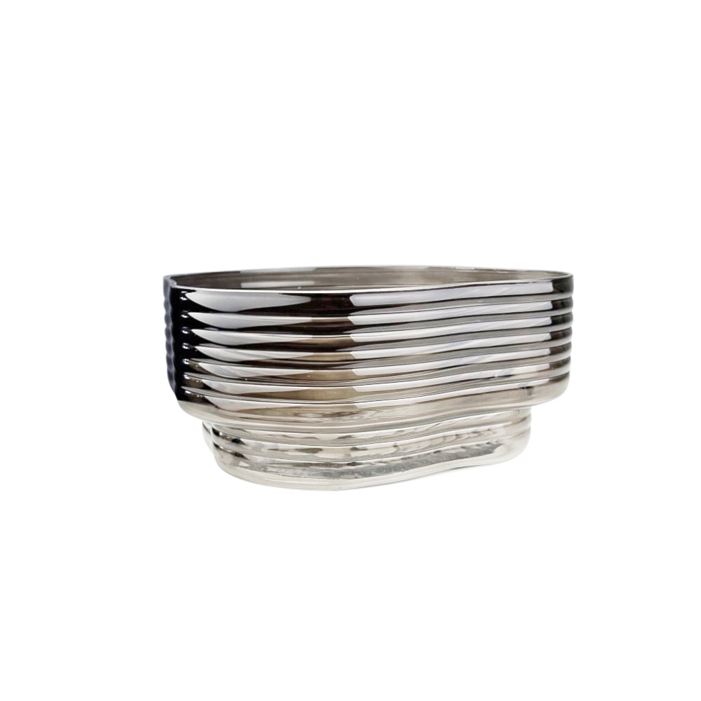Dekoschale Wave Braun Glas