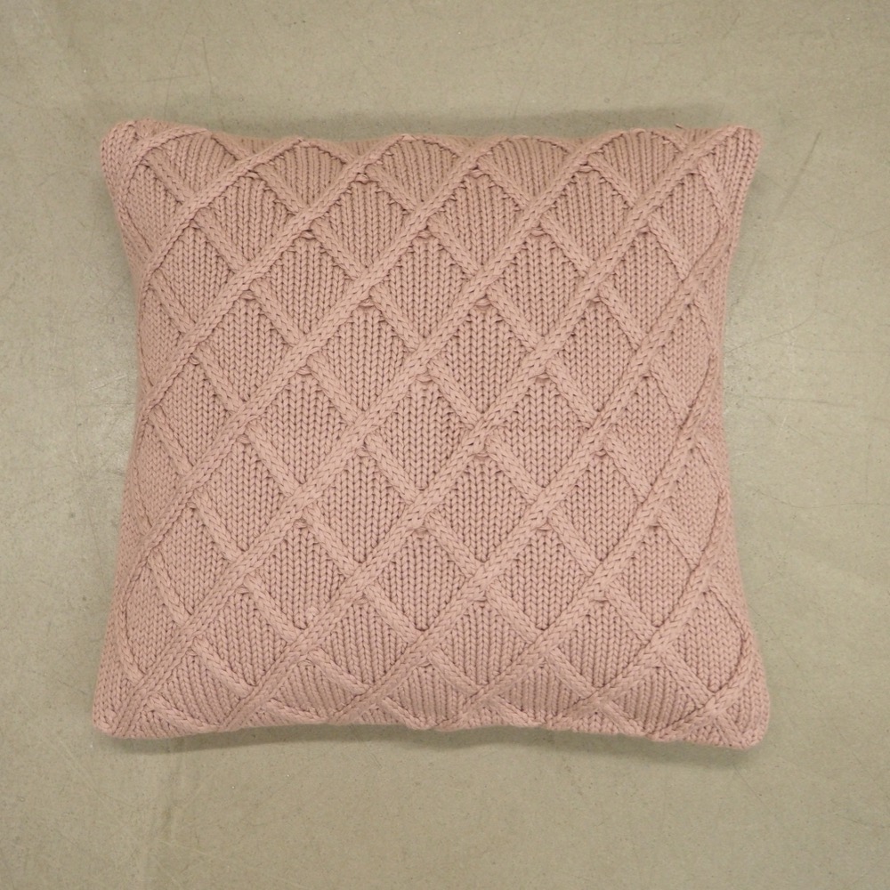 Deko-Kissenhülle Ella rosa ca 40 x 40 cm Strickkissen-Hülle Baumwolle